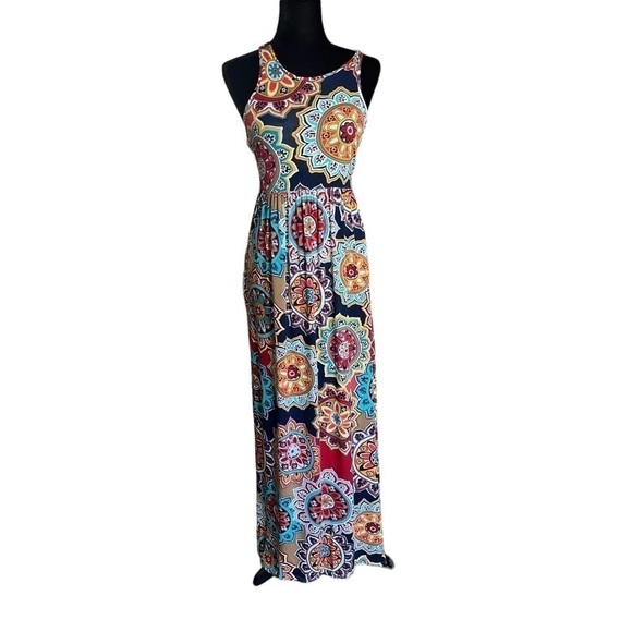 Sleeveless Racerback Loose Maxi Dresses Casual Long Dresses with Pockets Sz S - Picture 2 of 10